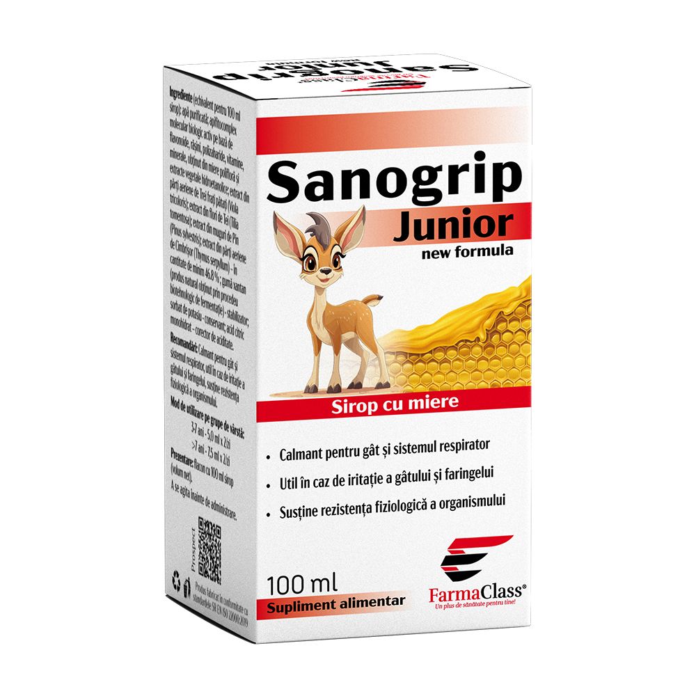 Sanogrip Junior  New Formula  Sirop 100 ml
