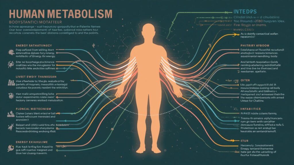 Tratament pentru scăderea în greutate explicat printr-o reprezentare a metabolismului uman